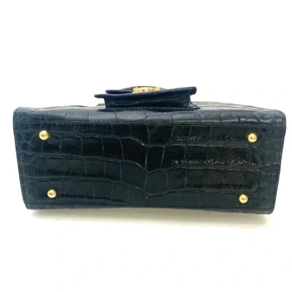 Dooney & Bourke Women’s Blueish/Black Croc Embossed Satchel